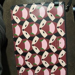 Kate Spade Pink and Red Fox Print Clutch